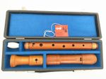 Vintage Hopf Alto Recorder Pearwood Baroque Fingering A440 Original case 3-piece