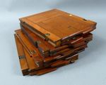 4x Vintage Mahogany and Brass Double Dark Slides 1/2 Plate Camera         #26122