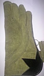 Falconry Small Eagle Right hand Glove 3 Layer Dark Green Suede Leather 14