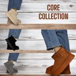 Women Low Ankle Warm Boots Comfy Faux Fur Slip On Platform Boots Shoes