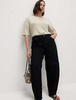 Marks & Spencer Womens Black Cotton Loose fitting Jeans - M&S