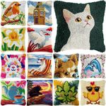 Latch Hook Kits for DIY Pillow Case Flower Bear Dog Needlework Cushion Cover New
