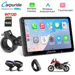 Carpuride W712D Wireless Moto Stereo Carplay Android Auto Touchscreen Dashcam