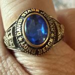 10K Gold Class Ring Blue Stone California Long Beach 1973 David Starr Jordon sz8