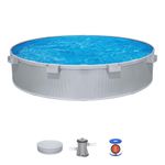 Bestway TANX Round Above Ground Pool, 10ft Galvanized Steel Frame Pool, Grey