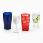 Reusable Acrylic Wine Glasses & Tall Tumblers 6Pcs Multicoloured Drinkware Set