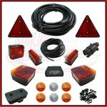 Trailer Lighting Kit with Plug & Cable & Junction Box & Fog & Marker Lamps