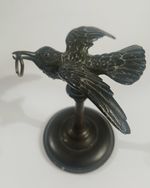 Antique Cold Painted Bronze Humming Bird Figurine Pocket Watch Holder Stand.