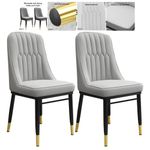 4Pcs Faux Leather Dining Chairs Gold Leg Complete Home Dining Furniture Set UK