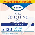 TENA Lights Long Liner, 120 Incontinence Liners for Women with Sensitive Skin, B