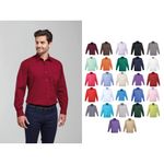 Premier Long sleeve poplin shirt - Left breast open mitred pocket