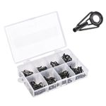 80pcs Mixed Size Fishing Rod Guide Tip Spinning Guide Eyes Rings Stainless Steel