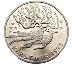 NETHERLANDS 1995 5 ECU CHRISTMAS TOKEN, REINDEER WITH CANDLES, UNC