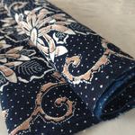 Vintage Japanese Textile Aizome Indigo Blue Cotton Fabric Scrap 34×97cm G55066