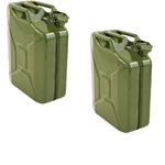 2 X 20L Jerry Can (Steel) For Fuel / Diesel / Petrol / Oil / Water - (Green)