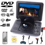 Portabl DVD Player with 9" Large HD Swivel Screen DVD CD TV Format USB SD Remote