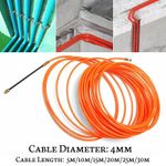 5m-30m Flexible Wire Cable Rod Electrician Push Puller Duct Fish Cable Tape Tool