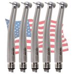 5 NSK Style Dental High Speed Handpiece 4 Hole Standard Push Button Air Turbine