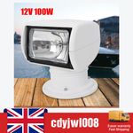 12V 100W Remote Control Boat Spotlight 360° Rotate Truck Car Marine Searchlight