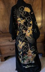 Black And Gold Kimono Early - Mid Twentieth Century
