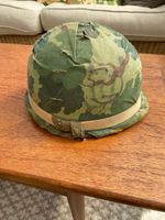 US Vietnam War M1 Helmet, liner & Mitchell cover - With period graffiti