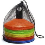 50 x Plastic Marker Cones Mini Space Markers Discs Football Rugby Sports Fitness