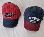 Childrens Baseball Cap London Stonewash Adjustable 2 PC Set New Design. 