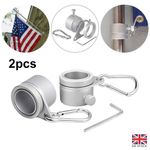 2x Aluminium Alloy Flagpole Rotating Ring Clip Anti Wrap Flag Pole Accessories