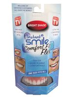 Instant Smile Comfort Fit Flex Cosmetic Teeth Bright White Shade Upper Veneer