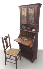 An Arts And Crafts Style Oak Bureau Bookcase