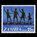 🇿🇲 ZAMBIA 1968 : 25n. Group Children; 22nd Anniversary of UNICEF [MNH] [SG144]