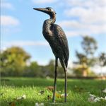 "Corinth Crane" Cast Aluminium Verdigris Crane Garden Sculpture Outdoor Ornament