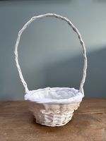 Bridesmaid Basket Flower Girl Basket White Wedding Ceremony Basket Easter Basket
