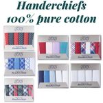 100% COTTON HANDKERCHIEFS HANKIES HANKYS MENS Quality Gift 3/4/5/6/7 Boxed