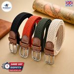 New Stretch Belts Mens Womens Elasticated and Soft Belt with Metal Buckle
