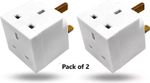 X2 2 WAY 3 PIN ADAPTOR 13 AMP DOUBLE SOCKET HOUSEHOLD MULTI PLUG UK