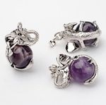 AMETHYST GEMSTONE ELEPHANT CHARM PENDANT IDEAL GIFT C192