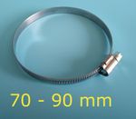 Stainless Steel Hose Clamp / Jubilee Clip 70 - 90 mm Automotive Grade