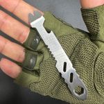 Mini Stainless Steel EDC Pry Bar Multi-Tool Hex Wrench & Bottle Opener Keyring