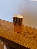 Vintage Must De Cartier Gold Plated Pentagon Vertical Line Design Lighter
