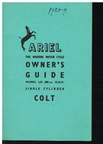ARIEL MODEL LH COLT ( 200cc OHV ) ORIGINAL 1958 OWNERS INSTRUCTION HANDBOOK