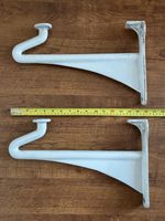 Pair of vintage white enamelled, cast iron Belfast/butler sink brackets (40cm).