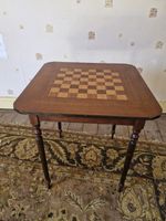 Vintage Mid-20th Century Inlaid Mahogany chess Games Table