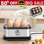NEW 6 Egg Cooker Electric Poacher Boiler For Soft, Medium or Hard Boiled Eggs