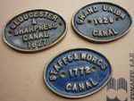 Canal Brass Plaques Grand Union 1929 Staffs Worcs 1772 Gloucester Sharpness 1827
