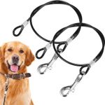 2 Pack Chew Proof 5mm Dog Leash Extension, Metal Cable Lead, Heavy duty