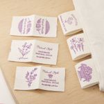 10PCS Handmade Labels Purple Flowers Cloth Sew Stitch Crafts DIY Sewing 2.5X5CM