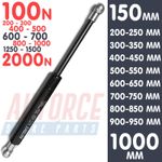 Universal Gas Strut Heavy Lid Support 150mm - 1000mm 100N - 2000N with Ball Head