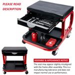 Mechanics Padded Creeper Trolley Seat Car Garage Work Stool Swivel Wheels Chair