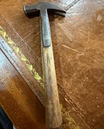 Antique hand forged Claw Hammer Wood Handle Steel Head. Total weight 318g